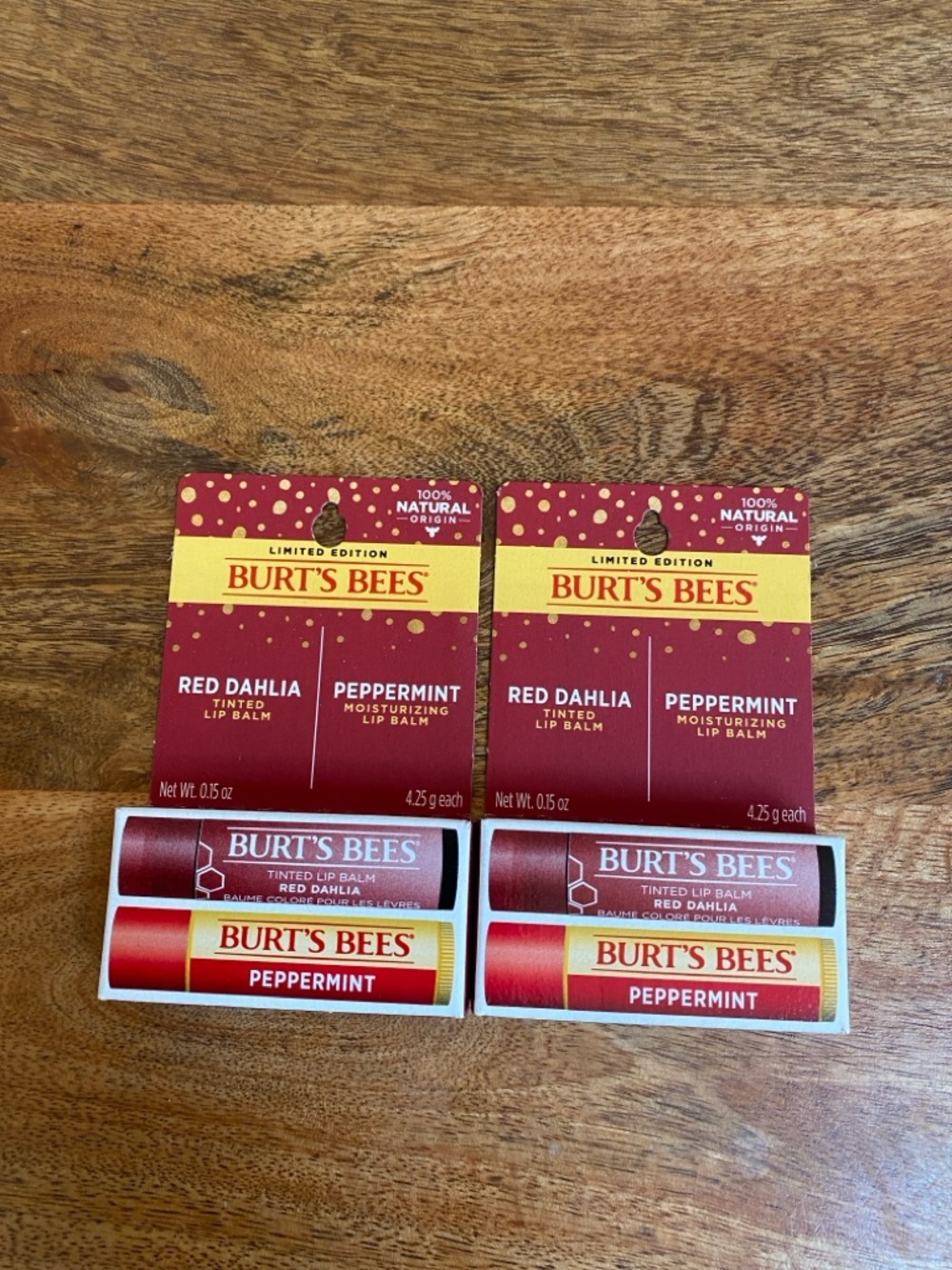 FINAL PRICE $10 Burts Bees Limited Edition Red Dahlia Peppermint Lip Balm